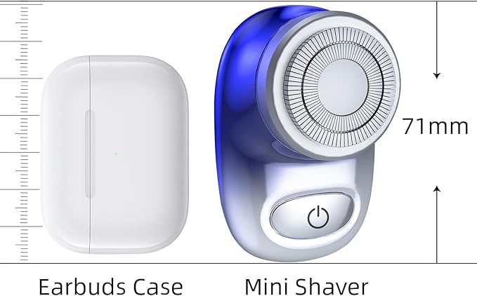 Mini Electric Shaver, Pocket Size Electric Shaver for Men Women, Rechargeable Easy One-Button, Portable Powerful Waterproof Razor for Travel Office Business Trip (2Pack)