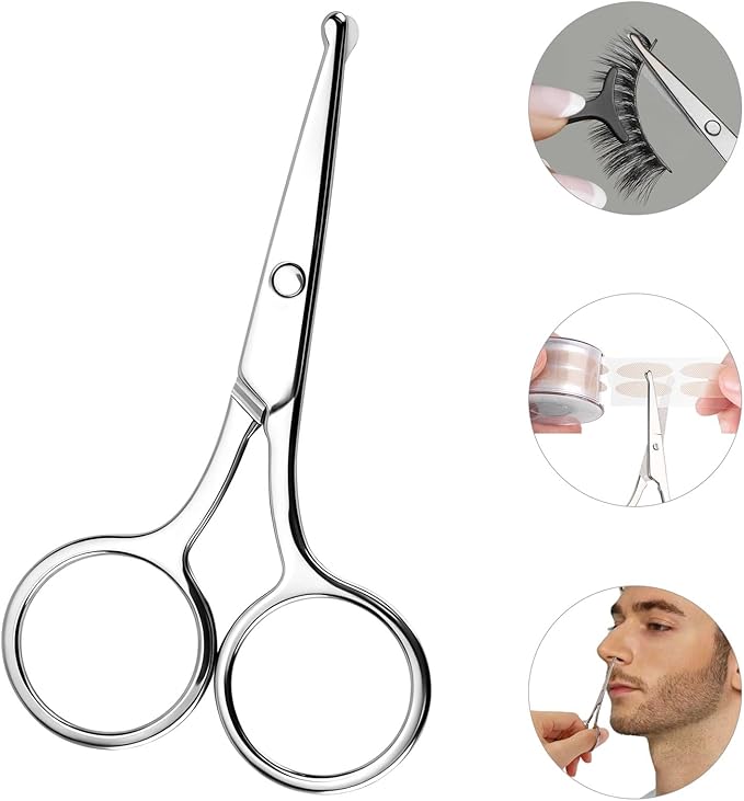 8 Pack Small Round Tip Scissors - Professional Grooming for Hair, Eyebrows, Nose Hair & Mustache