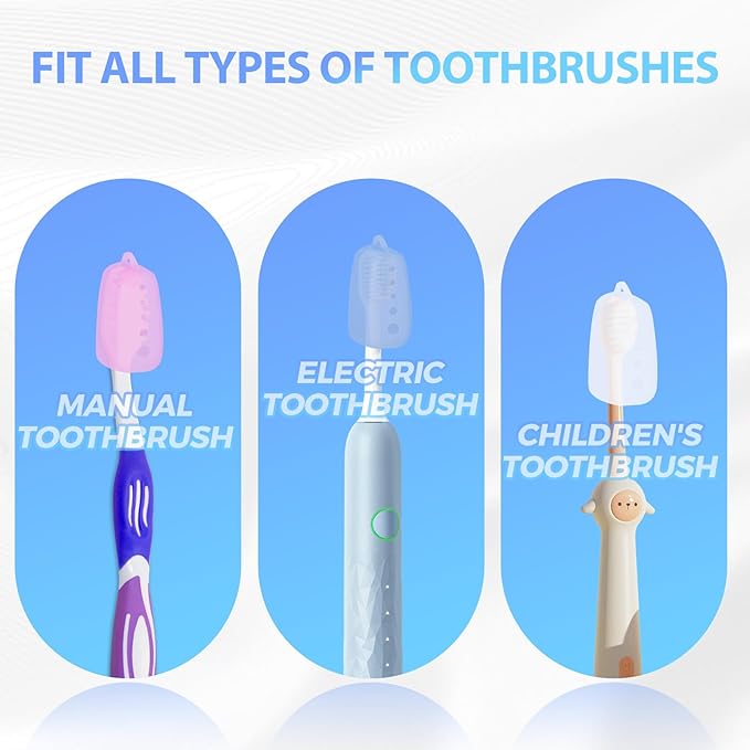 Lapfoon 5 Packs Toothbrush Covers, Silicone Toothbrush Covers Caps for for Electric Toothbrush Replacement Head & Manual Toothbrush, Toothbrush Travel Essentials
