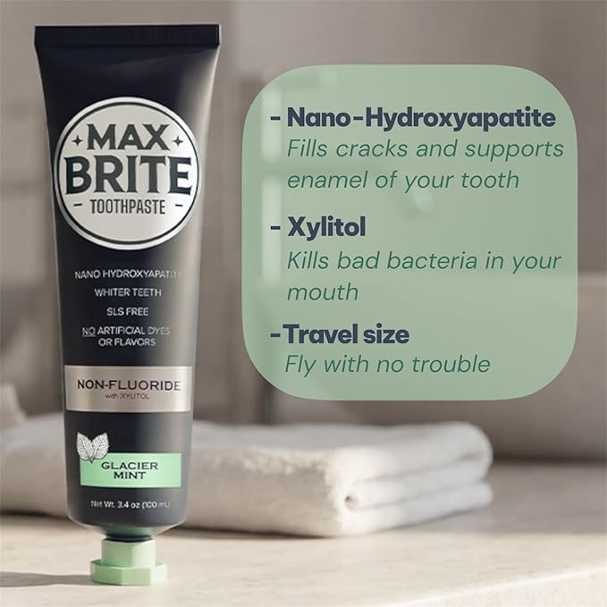 MaxBrite Fluoride Free Toothpaste, Nano-Hydroxyapatite Toothpaste