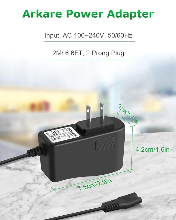 Meridian Trimmer Charger Replacement for Meridian Original M2B M2C M2G Electric Shaver Trimmer 5V Charging Cable for Meridian Power Cord 5V 1A Wall Charger AC Power Adapter with Shaver Brush 6.6FT