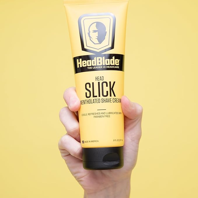 HeadBlade HeadSlick Shave Cream 8 oz for Smooth Head shaving for Bald Men, Helps with Irritation, Redness, & Razor Burn (3pk)