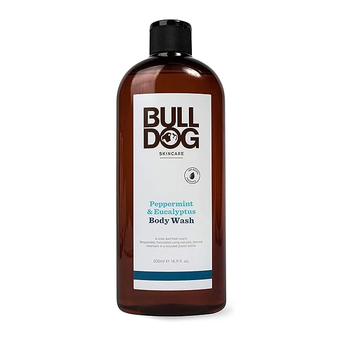 BULLDOG Mens Skincare and Grooming Body Wash, Peppermint and Eucalyptus, 16.9 Fluid Ounce