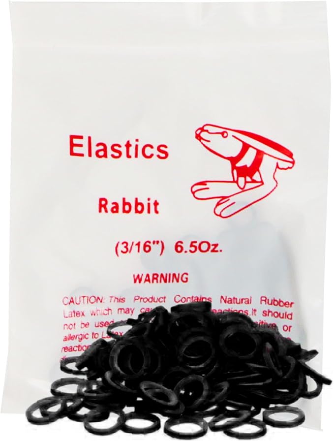 LA MIERE Non latex 100P Black Orthodontic Elastics Dental Rubber Bands Intraoral Black Elastic Bands (Heavy, 6.5 Oz, 3/16" (4.8mm))