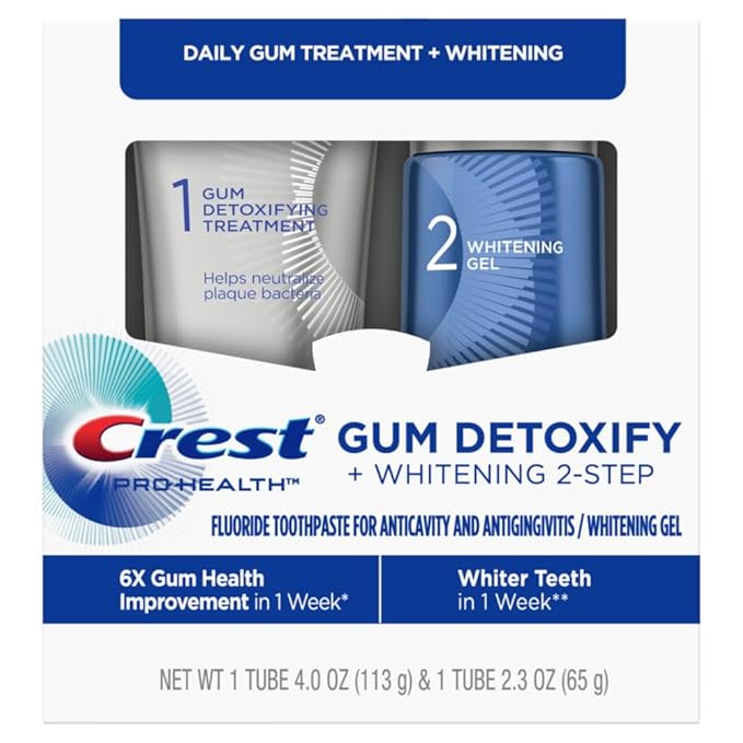 Crest Pro-Health Gum Detoxify + Whitening Two- Step Toothpaste, 4.0 and 2.3 oz