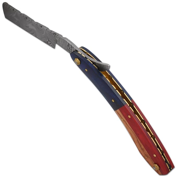 Straight Razor | Straight Edge-Razor Sharp High Hardness Real Damascus Steel Cutthroat Straight Edge-Blade | Barber Razor (326)