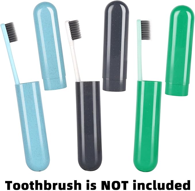 Hooqict 4 Pack Travel Toothbrush Case Portable Travel Toothbrush Holder Plastic Toothbrush Container Protector Cover for Traveling, Camping, Home, School, Business