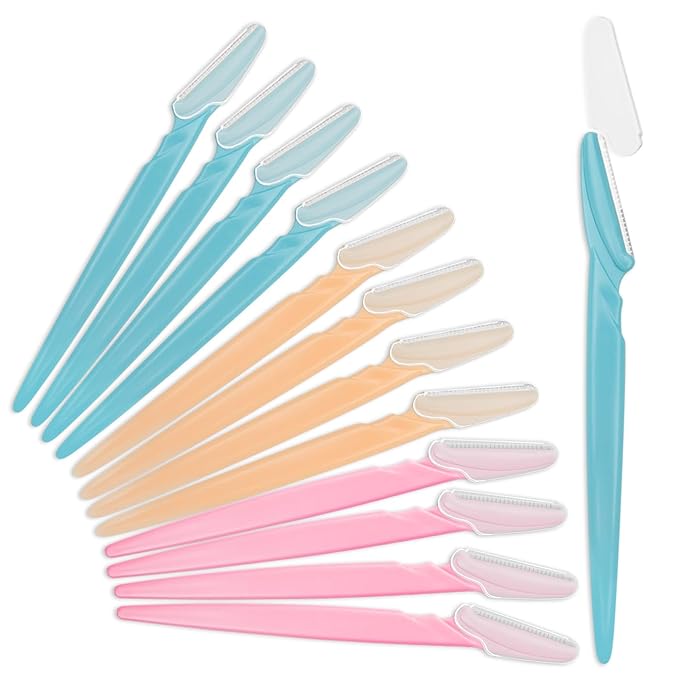 MoHern Dermaplane Razor, Face Razors for Women and Men, Multipurpose Eyebrow Razor, Dermaplaning Tool for Face by MoHern, Multi-Color (12 Pcs)