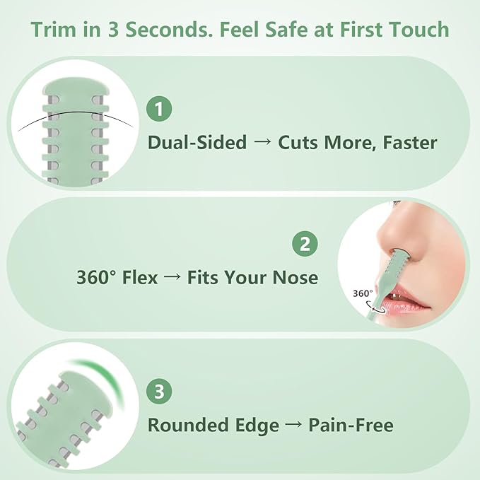 6PCS Nose Hair Cutter, 2-in-1 Nose Hair Trimmer,Portable 360° Rotating Manual Nose Hair Trimmer for Men and Women