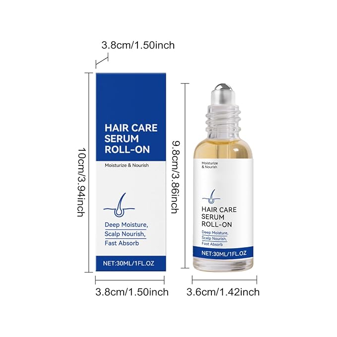 30ml Hair Growth Serum Roll On for Thinning Hair – Scalp Treatment with Ginger & Rosemary Oil to Reduce Hair Loss, Strengthen Roots & Nourish Dry Itchy Scalp