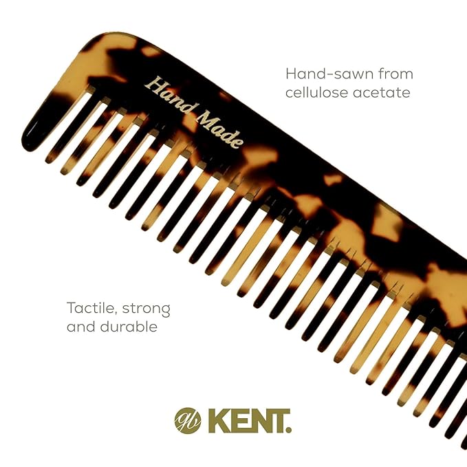 Kent 6T TY Fine Tooth and Wide Tooth Hair Comb, Handmade Styling Comb for Hair Care, Barber Combs, Beard Combs For Men, Styling Grooming for Men, Women and Kids