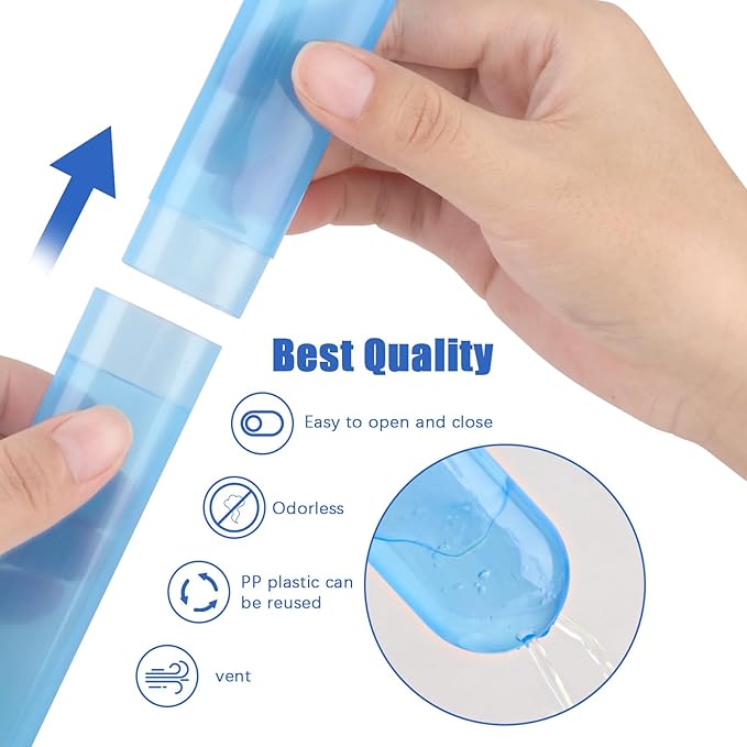 Hooqict 4 Pack Toothbrush Cases Travel Toothbrush Holder Portable Toothbrush Container Plastic Protector Cover Case for Traveling, Camping, Home, School, Business