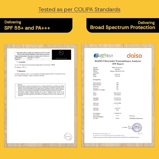 Deconstruct Face Gel Sunscreen SPF 50 + and PA+++ | Gel based sunscreen for oily, combination, acne prone & normal skin| Broad spectrum sunscreen, No White Cast, Lightweight - 50g each, pack of 2