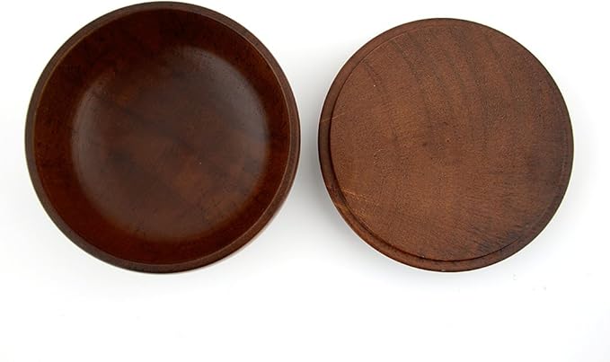 Grandslam Wooden Shaving Bowl with Lid Shaving Soap Bowl for Men Easy to Lather Fits Wet Shaving (Oak Wood)