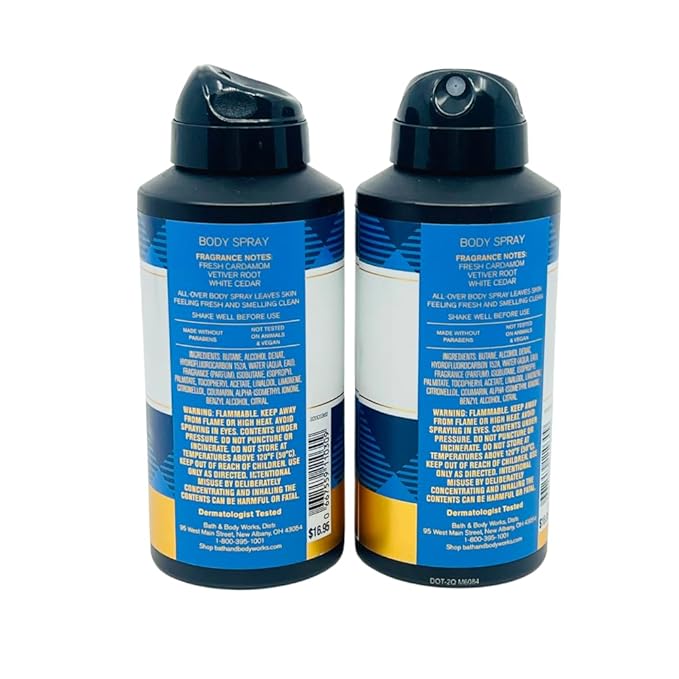 Bath & Body Works Men's Collection Deodorizing Body Spray - GINGHAM HERO - Gift Pack for Holiday - Lot of 2