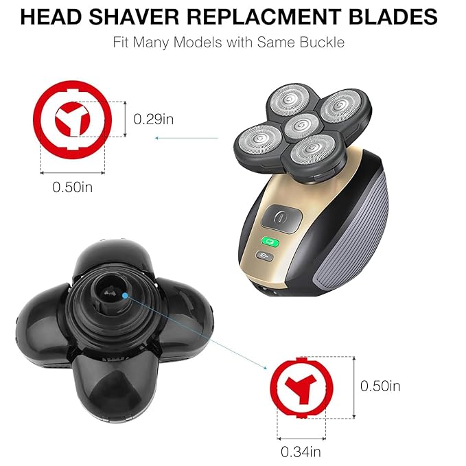 Freedom Universal 3 Pcs 5 Blades Replacement Heads Compatible with Freebird Freedom Bird Head Shaver Replacement Heads (3 Pcs 5 Blades)