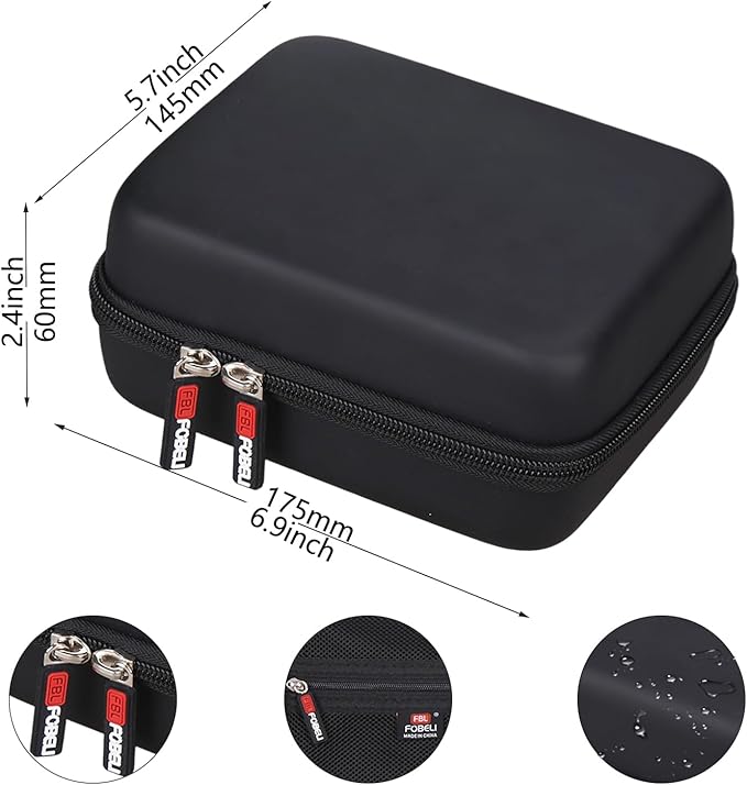 FBLFOBELI Hard Storage Case for Ufree/for Hatteker/for Brightup FK-8788T/ for Wahl 9916-817V Electric Razor Foil Shavers, Hair Beard Trimmer Grooming Shaving Kit Holder (PU Black)