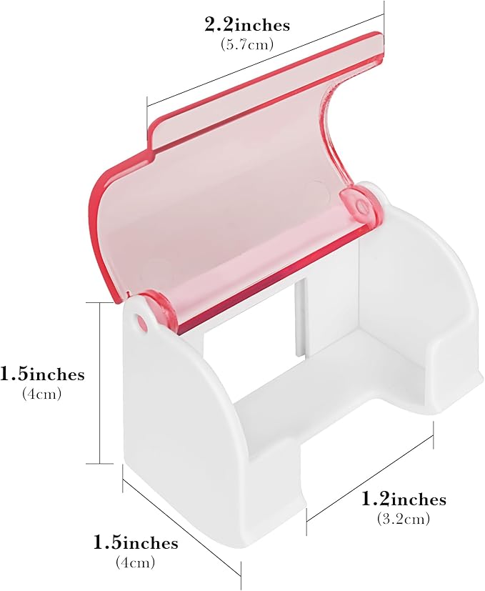 LUEXBOX 2 Pack Razor Holder with Cover for Shower Wall, Self Adhesive Razor Stand Shaver Organizer, Plastic Razor Hanger Hooks Compatible with Fusion 5 Proglide, Mach 3 Classic (Clear Pink)