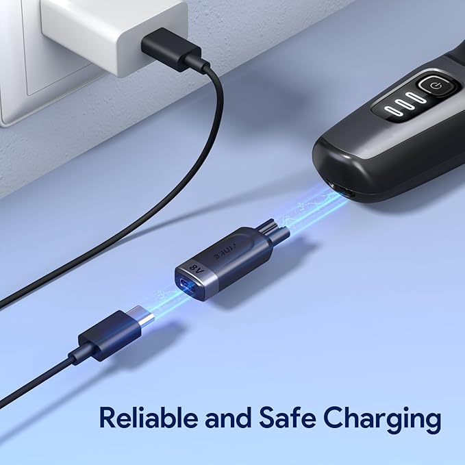 Yinke 15V HQ8505 Type-C Shaver Adapter Charging Converter for Philips Norelco 7700/7500/7400 3500/5300 Series, OneBlade QP6520 QP6530 QP6510, USB-C Shaver Charger Converter without Charger Cord (1 PC)
