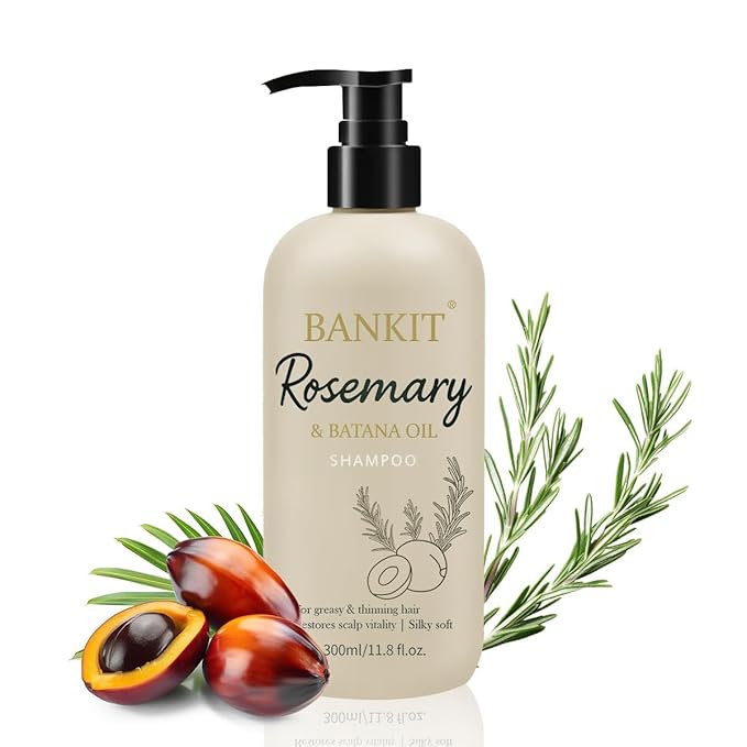 BANKIT Rosemary Batana Hair Growth Shampoo – Anti Hair Loss & Thickening Shampoo for Women & Men – Keratin Formula for Healthy Scalp & Fuller Hair(1 Pack)