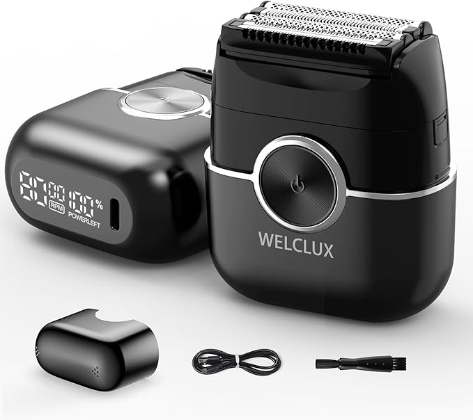 Electric Foil Shavers for Men: Mini Electric Razor with 4 Floating Blades & Big LED Display - Foil Shaver for Men with 2 Gears Adjustable - Face Shaver with IPX7 Waterproof, Valentine's Day Gifts