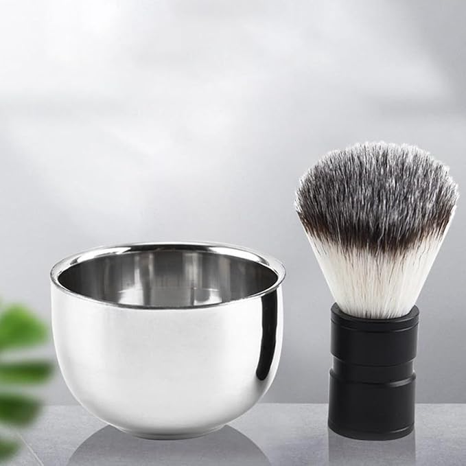 TEHAUX Stainless Steel Shaving Foaming Bowl for Men Rustproof Shaving Cream Container Grooming Shave Soap Bowl for Daily Use