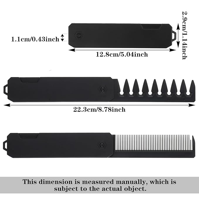 Folding Comb for Men, Protable 2 in 1 Hair Comb Fine Tooth Combs Styling for Everyday Grooming Styling Hair Beard Mustache