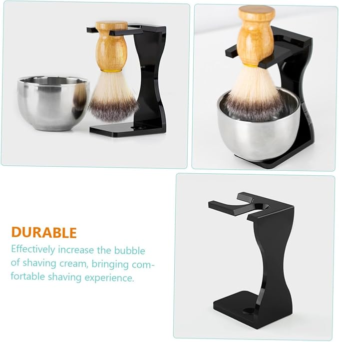 Men's Acrylic Shaving Brush Stand with Practical Shaving Bowl for Beard Grooming Space-saving Razor Holder Easy Drying and Neat Organization Tool for Bathroom Counters