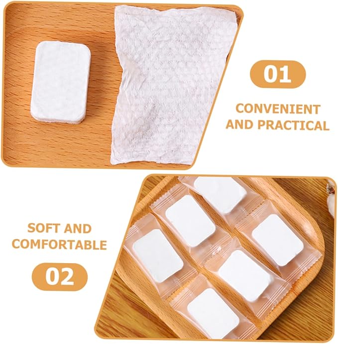 1Pack Compressed Makeup Remover Pads Non Woven Facial Cleansing Pads for Daily Use Travel Business Trips Thickened Design for Gentle Touch