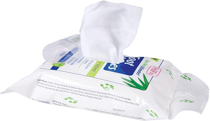 PediFix Tea Tree Ultimates Foot Wipes – Natural Deodorizing & Cleansing with Tea Tree Oil, Peppermint & Aloe Vera for Odor & Sweat Relief