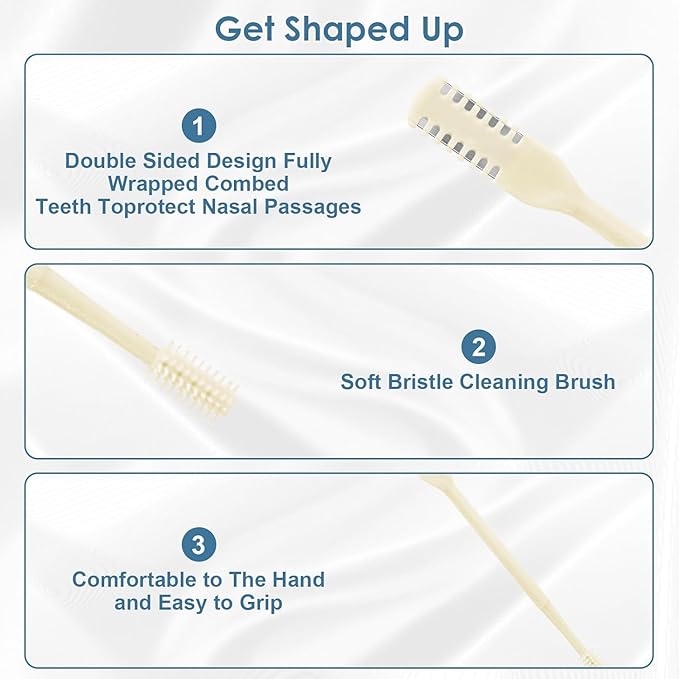Nasal Hair Cutter,Upgraded Double Sided Nose Knife,Manual 360° Nostril Hair Remover Tool,Nose Hair Trimmer for Men, Women, Soft Cleaning Brush
