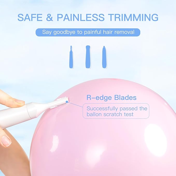 Nose Hair Trimmer for Women Men - Electric Rechargeable Facial Hair Remover for Ear Nose Eyebrow Trimmer, Portable Waterproof Eyebrow Trimmer White