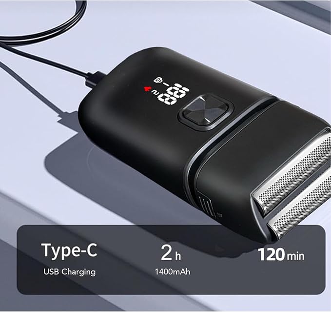 ZJchao Professional Reciprocating Beard Trimmer Foil Clipper for Men Bald Head, LCD Display, lectric Trimmer Foil Clipper Bald Head LCD Display Reciprocating Beard Clipper, Foil Shaver for Men