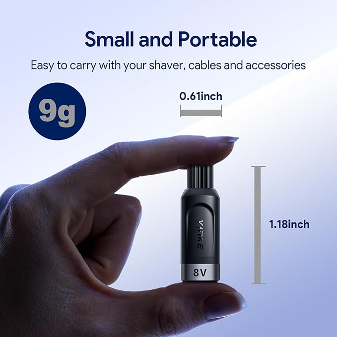 Yinke 8V HQ850 Type-C Shaver Charger Adapter Charging Converter for Philips Norelco Oneblade QP2630 QP2530, USB-C Electric Shaver Power Replacement Adapter Power Converter Without Charger Cord, 1PC