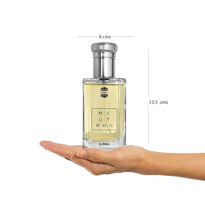 Ajmal Neutron Eau de Parfum for Men – 3.4 oz / 100 ml | Fresh Fruity-Musky & Woody Fragrance | Long-Lasting Modern Masculine Scent from Dubai