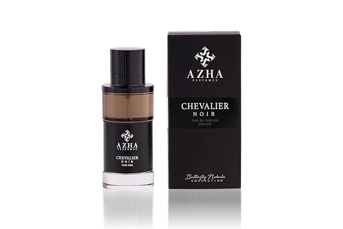 Chevalier Noir Eau de Parfum for Men, Leather Incense Fragrance Spray with Mandarin, Suede & Incense, Premium Long Lasting Men's Cologne, Butterfly Nebula Collection, 3.4 Fl Oz