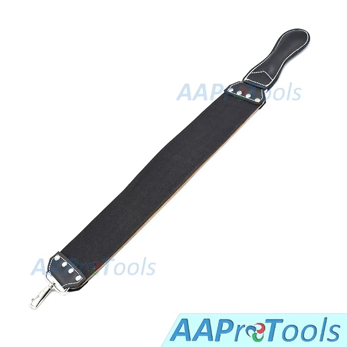 Leather Strop 3" X 20" Barber's Razor Strop Cow Hide, Dual Straps with Swivel Clip. Makes a Great Addition for Any Straight Razor Shaving
