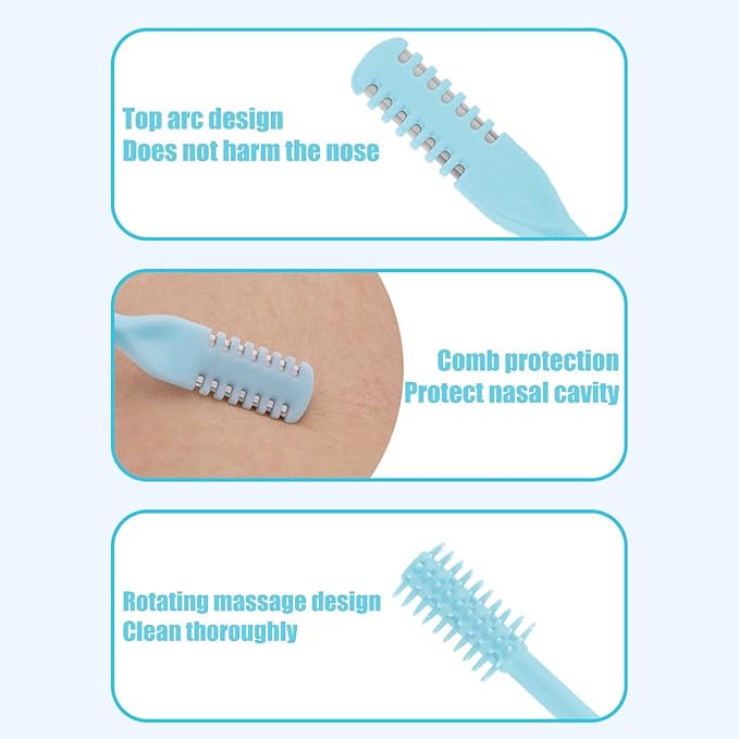 12Pcs Nose Hair Trimmer，2-in-1 Nasal Hair Cutter，Upgraded Manual 360° Rotating Nostril Hair Removal Tool Double Sided Nose Hair Blade for Women Men Personal Cleaning