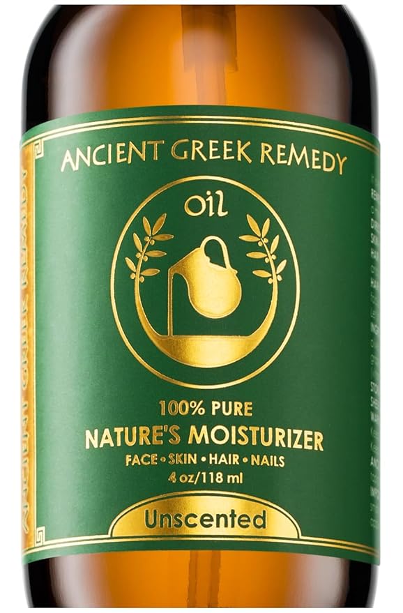 Ancient Greek Remedy Face Oil for Dry Skin - Organic Unscented Anti-Aging Serum - Jojoba, Rosehip, Almond, Olive, Vitamin E - Facial Gua Sha oil - Natural Body Moisturizer for Women & Men 4 oz