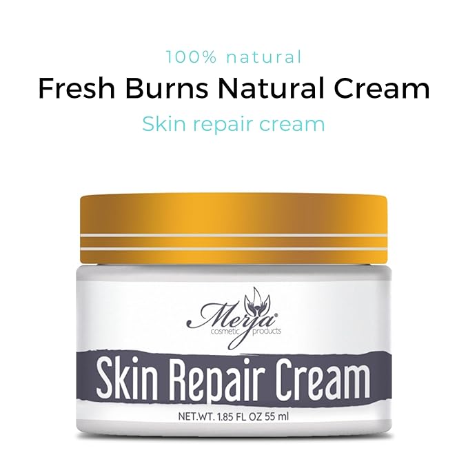 Merja Herbs Natural Burn Repair Cream with essential oils - Skin Repair & Burn Relief cream - Soothing Natural cream - 55ml 1.86oz