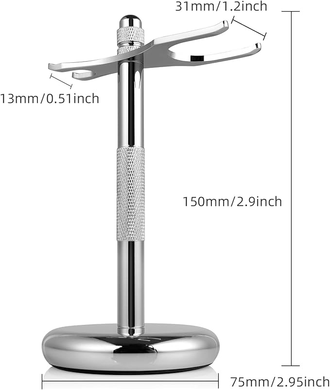 Safety Razor and Brush Stand Holder with Synthetic Hair Shaving Brush with Solid Wood Handle Prolong The Life of Your Shaving Brush