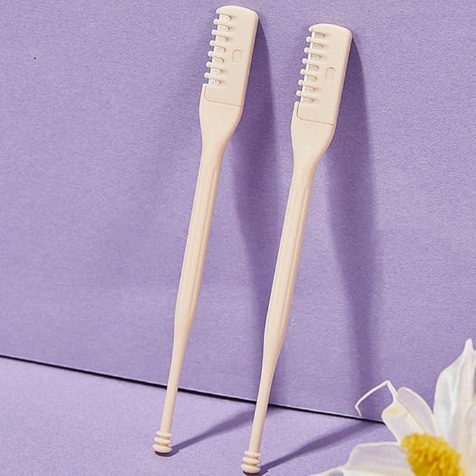 2Pcs Manual Ear Nose Hair Trimmer for Women/Men, Portable Personal Trimmer for Facial Care, Double Nose Hair Knife, Shave and Hair Removal
