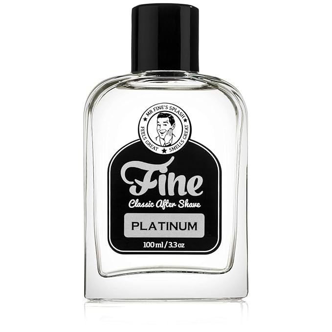 Mr. Fine Men's Aftershave - Platinum Fragrance, Soothing & Toning Post Shave Balm, Calms Razor Burn, Classic Barbershop Feel, Alcohol-Based Formula, Gentle for All Skin Types, 100ml