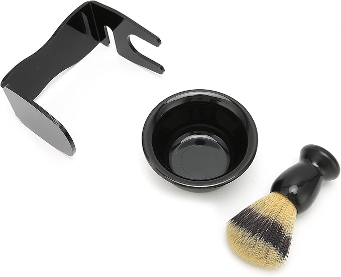 Shaving Brush Kit, Soft Brush Hair 3pcs Beard Shaving Brush Long Lasting for Father's Day Gifts for Birthday Male