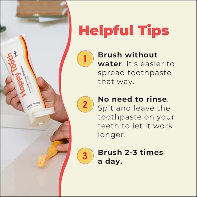 Happy Tooth Hydroxyapatite Toothpaste, Fluoride Free, Natural Whitening for Kids, Toddlers and Adults, SLS Free, Enamel Safe, Dentist Formulated with Clean Ingredients, Lemon Twist Flavor, 3.4 oz