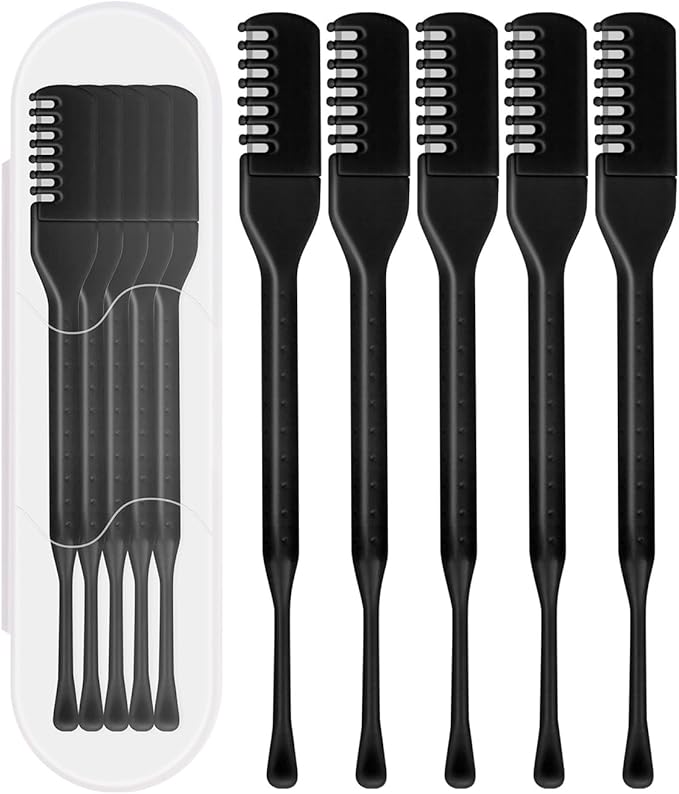 5PCS 2-in-1 Nasal Hair Cutter, Manual Nose Hair Trimmer Cutter with Ear Pick for Women & Men 360°Rotating Nose Hair Remover Grooming Tool Knife Razor Portable Nostril hair Trimmer Clipper (Black)