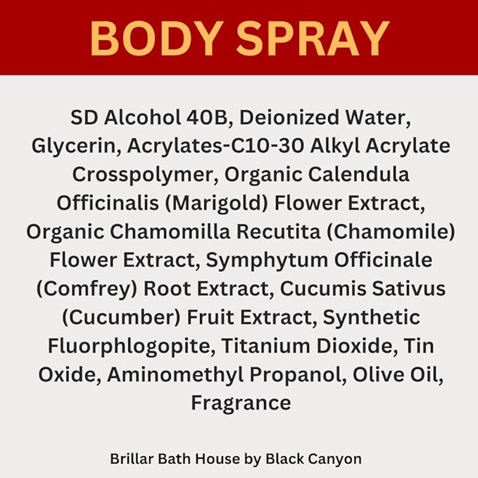 Cinnamon Vanilla Scented Shimmering Body Spray, 4 Oz