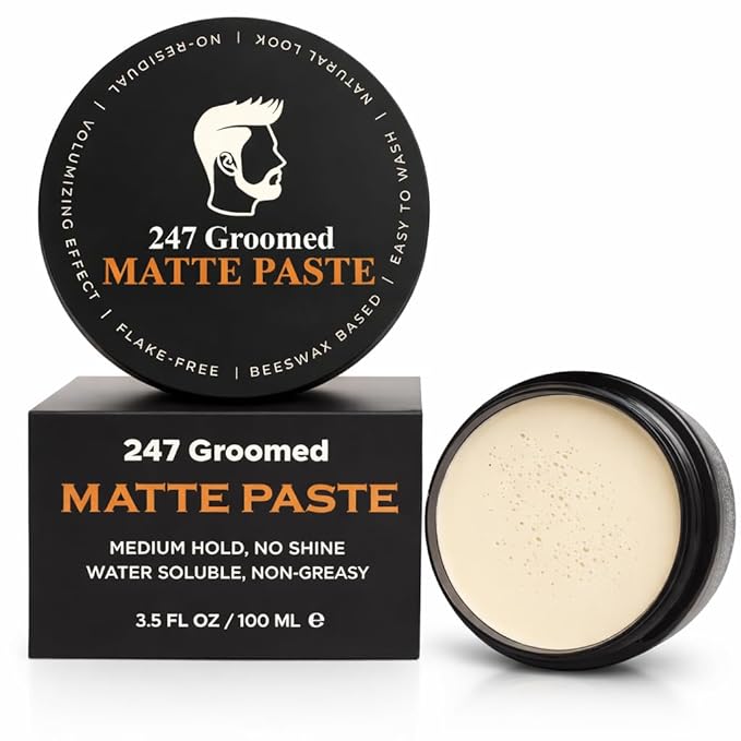 Matte Pomade For Men and Women | All-Day Medium Hold, Low Shine Finish For All Hair Types | Thickening Paste Adds Volume & Texture | Beeswax Based