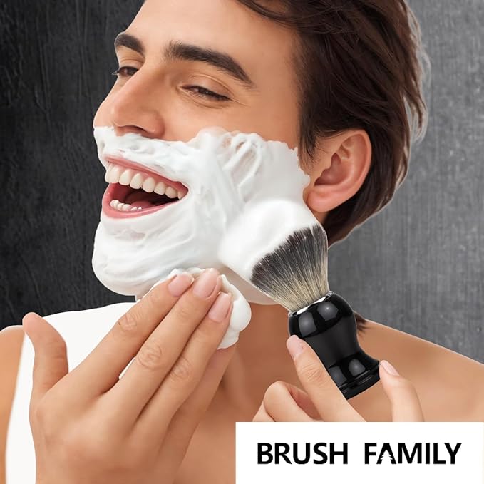 Shaving Brush Set 2 in 1, Shaving Brushes for Men with Comfortable Handle, Soft Bristle Shave Brush Shaving Kit Includes Brush Stand, Christmas, Birthday Gift for Bearded Man