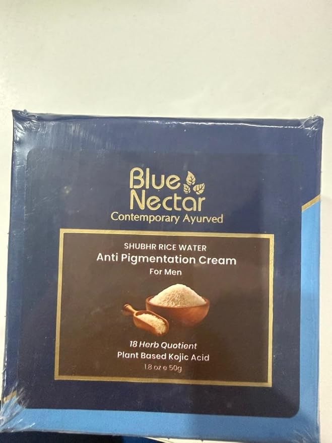 Blue Nectar 2% Kojic Acid Face cream for Pigmentation | Mushroom & Rice Water moisturizer for Dry, Oily & Sensitive Skin | Face Cream for Men (18 Herbs, 1.7 Oz)